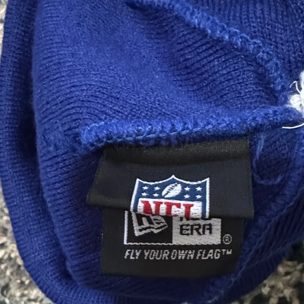 NY GIANTS  Pom Beanie - Red and Blue